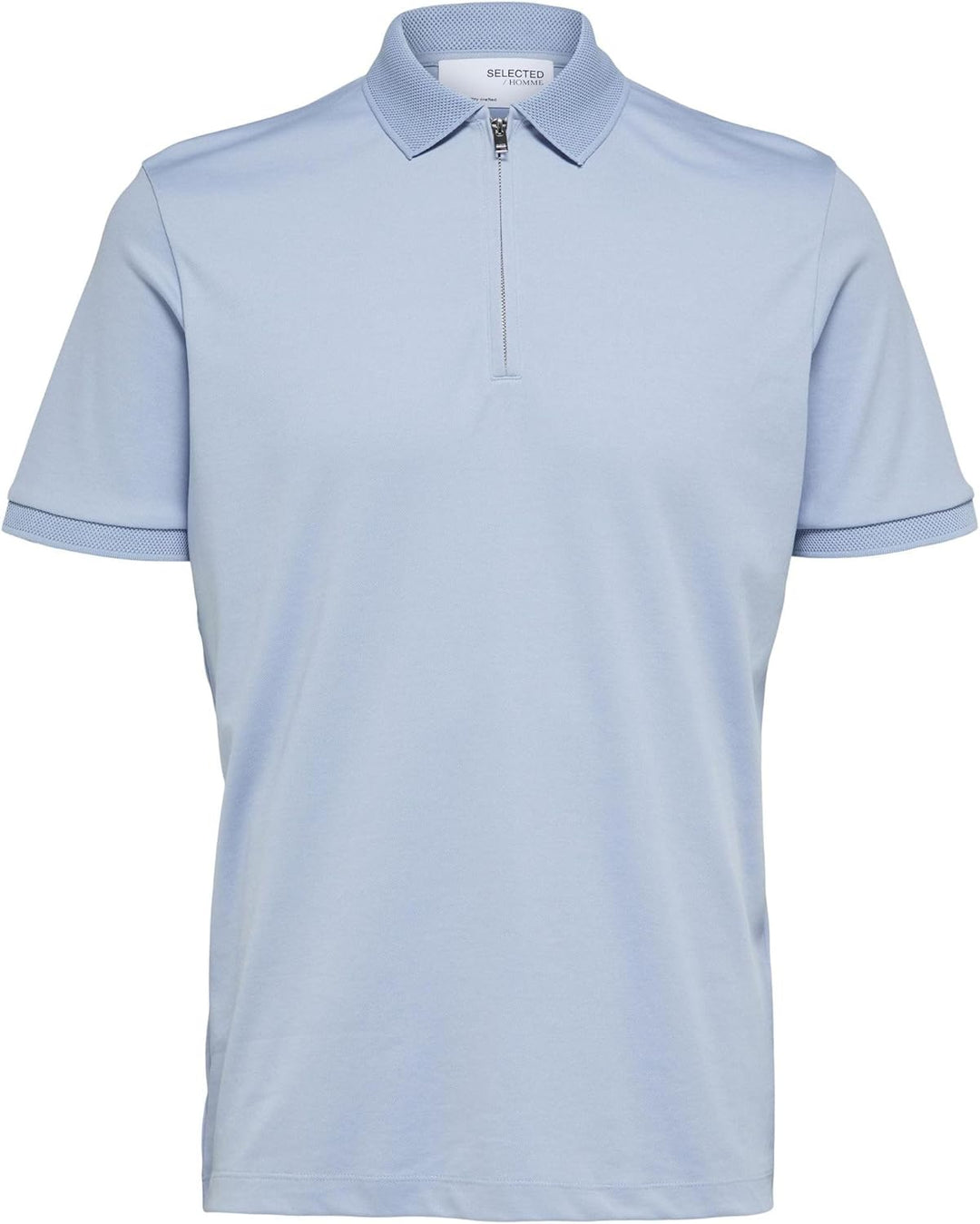 SELETED HOMME Herren Slhfave Zip Ss Polo Poloshirt XL Oatmeal, XL Oatmeal