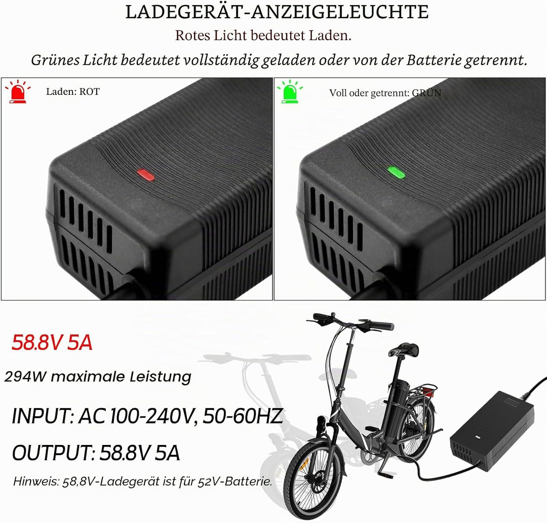 Yasco 52V Lithium Battery Charger Mehrere Stecker Für Elektrofahrrad Roller E-Bike Boot Motorrad Akk