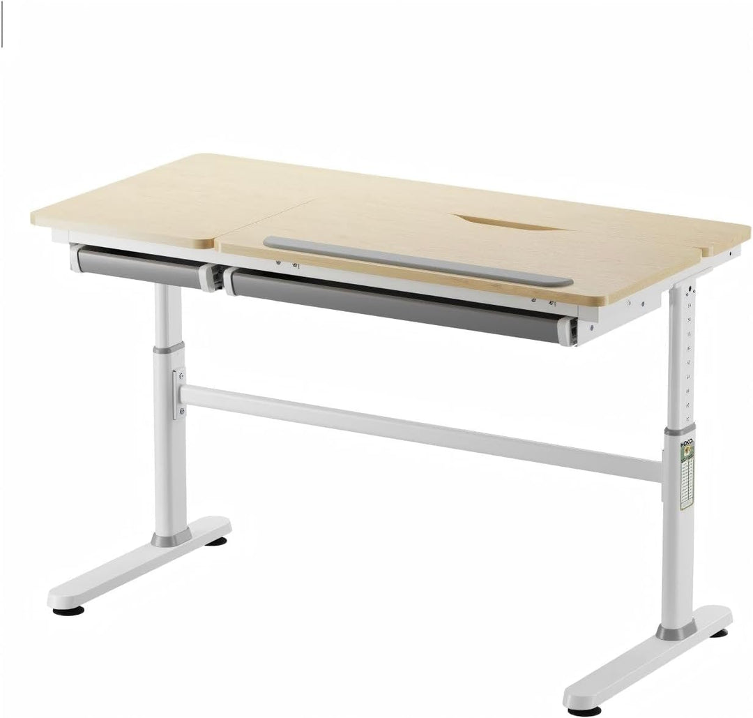 HOKO® Ergo Lana rutschfeste Handballenauflage mit Buchstopper für Kinderschreibtisch, Farbe Grau. Er