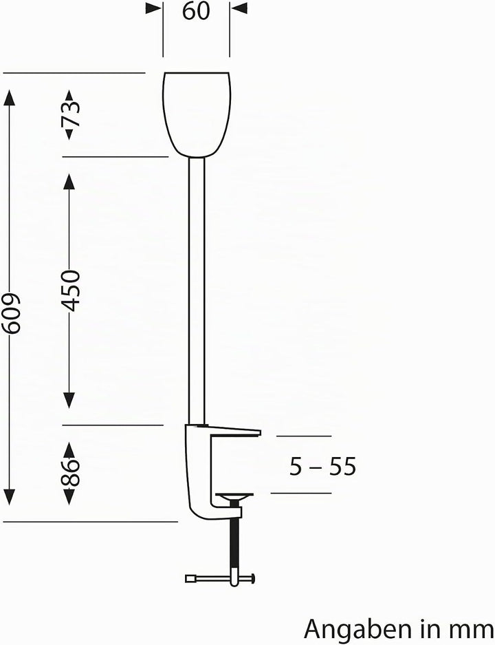 ledscom.de GU10 Klemmlampe KLUK mit Schwanenhals, schwarz inkl. GU10, warm-weiss, 6,826W je 630lm, 2