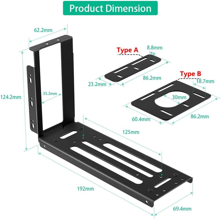 Externe GPU -Dockingstation Vertikaler GPU -Mount -Halterung, 2 Steckplatzlenkhalter mit Hardware, E