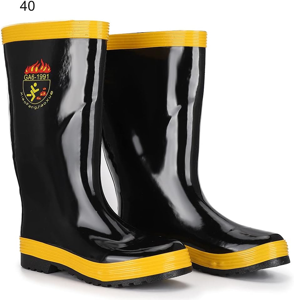 Sicherheitsstiefel Feuerwehr Rettungs Gummistiefel Schutzschuhe Rutschfeste Hochtemperaturbeständigk