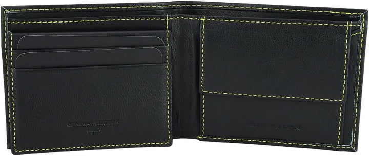 MOMO DESIGN Herren-Geldbörse aus echtem Leder, mit RFID-Schutz, Geschenkbox aus Holz, Schwarz 2 Fens