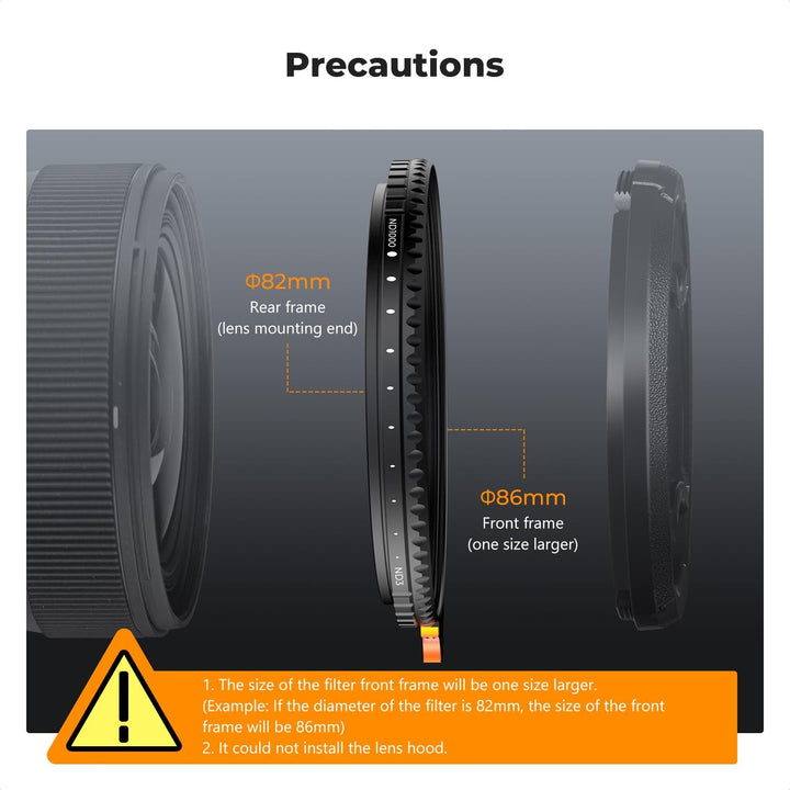 K&F Concept Variabler ND Filter 77mm ND3-ND1000 Graufilter (1.5-10 Blendenstufen) （Nano Xcel）