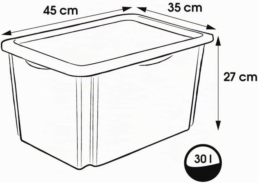 keeeper Bambi Aufbewahrungsbox mit Deckel, Dreh- und stapelbar, Für Kinder, 30 l, Karolina, Transpar