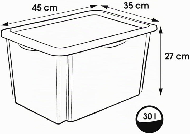 keeeper Bambi Aufbewahrungsbox mit Deckel, Dreh- und stapelbar, Für Kinder, 30 l, Karolina, Transpar