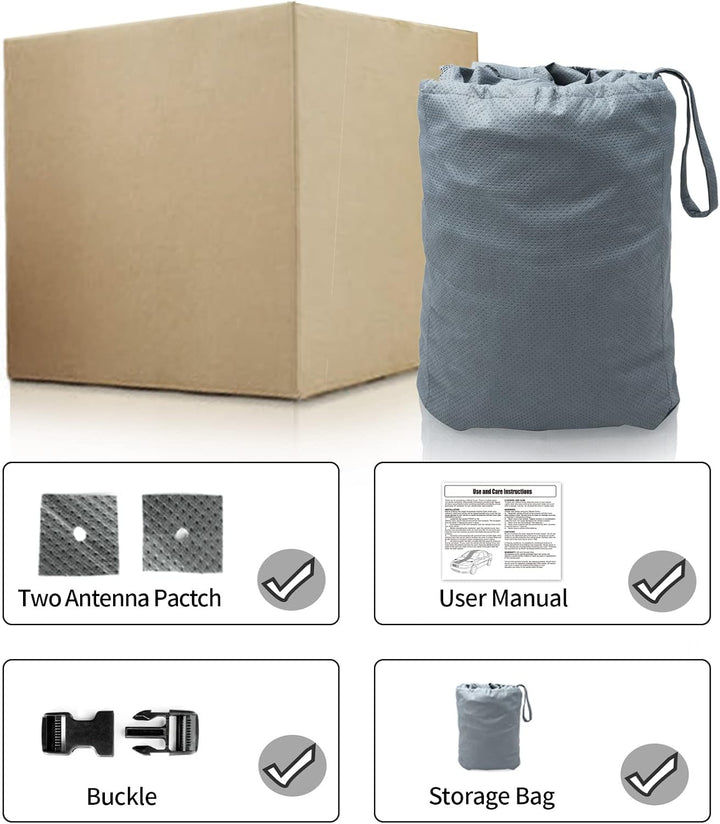 Leader Accessories 4-lagige atmungsaktive Vollgarage Autoplane leichte Ganzgarage Autoabdeckung für