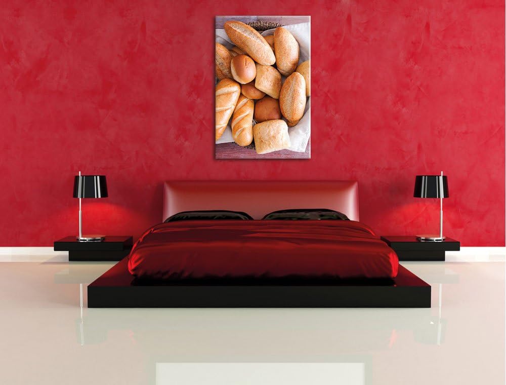 Pixxprint Brot Frühstück als Leinwandbild/Grösse: 100x70 / Wandbild/Kunstdruck/fertig bespannt, 100x