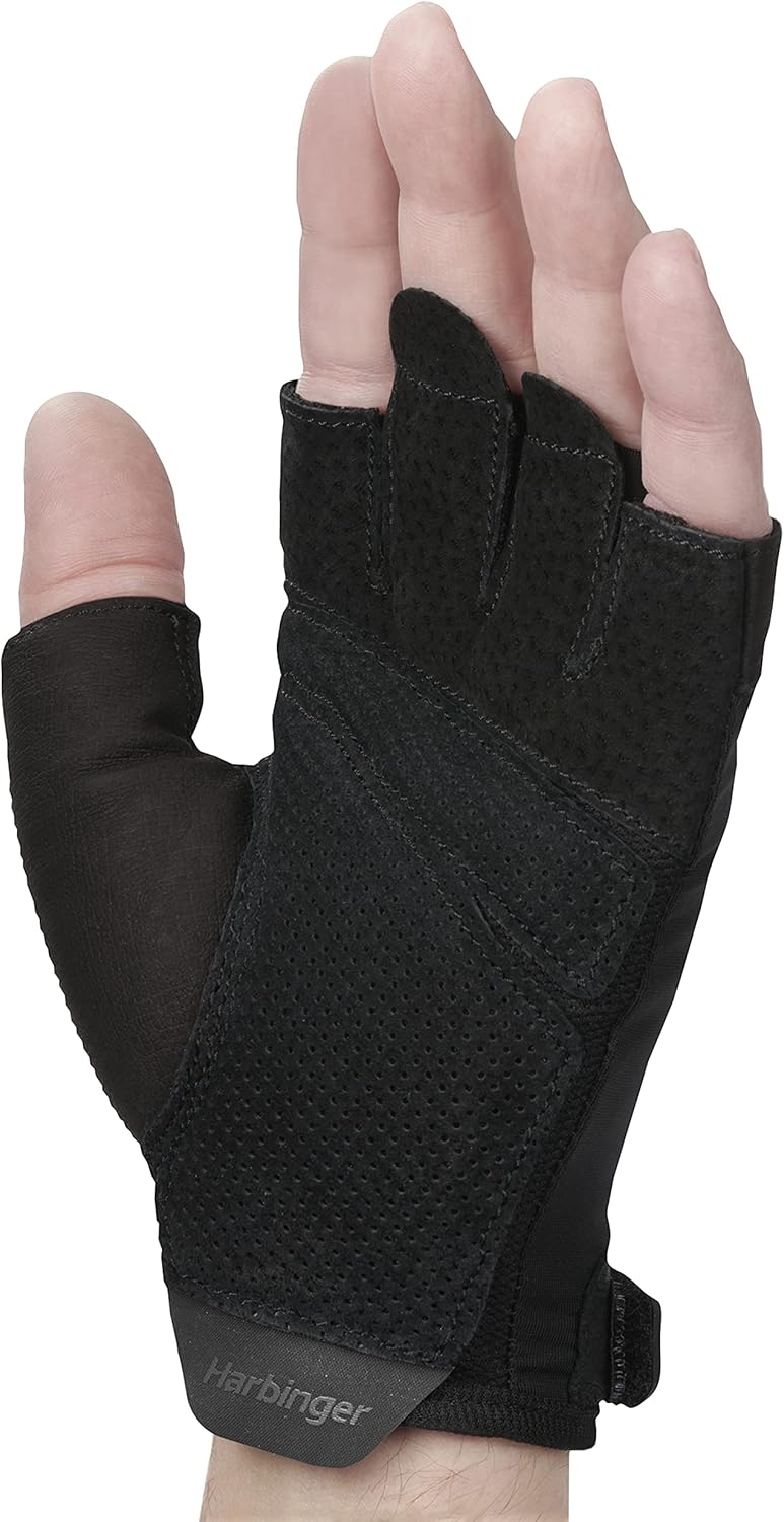 Harbinger Pro Gewichtheberhandschuhe Schwarz Unisex Large, Schwarz Unisex Large