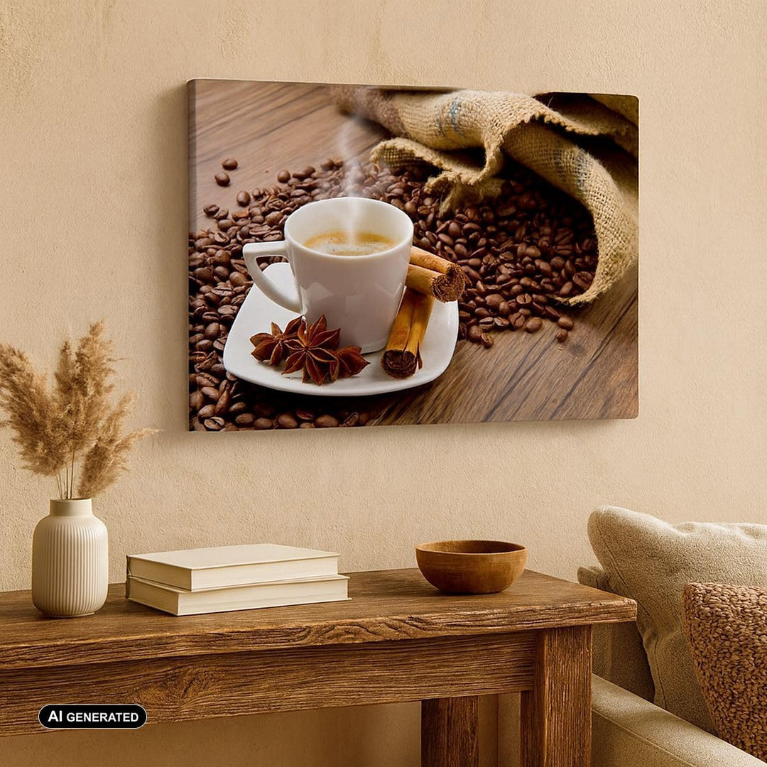 Bilder auf Leinwand Kaffee schwarz Frühstück Schokolade Leinwandbild 70x50cm Wandbilder Dekoration W