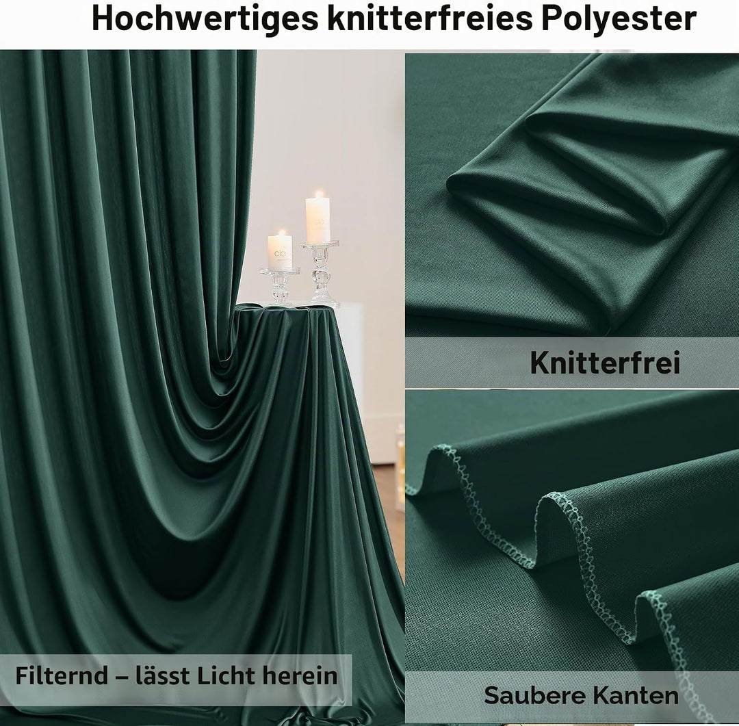 3×3 m Hunter Green Hintergrund Vorhang, Deko Hochzeit Dschungel Party Geburtstag Fotowand Hintergrun