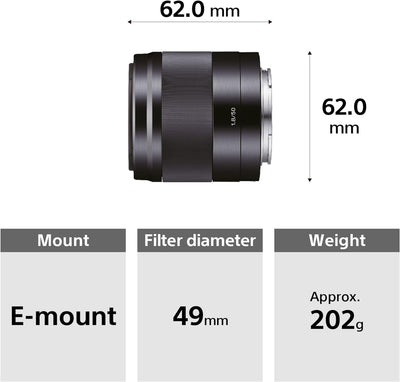 Sony SEL-50F18 Porträt-Objektiv (Festbrennweite, 50 mm, F1.8, APS-C, geeignet für A6700, A6600, A640