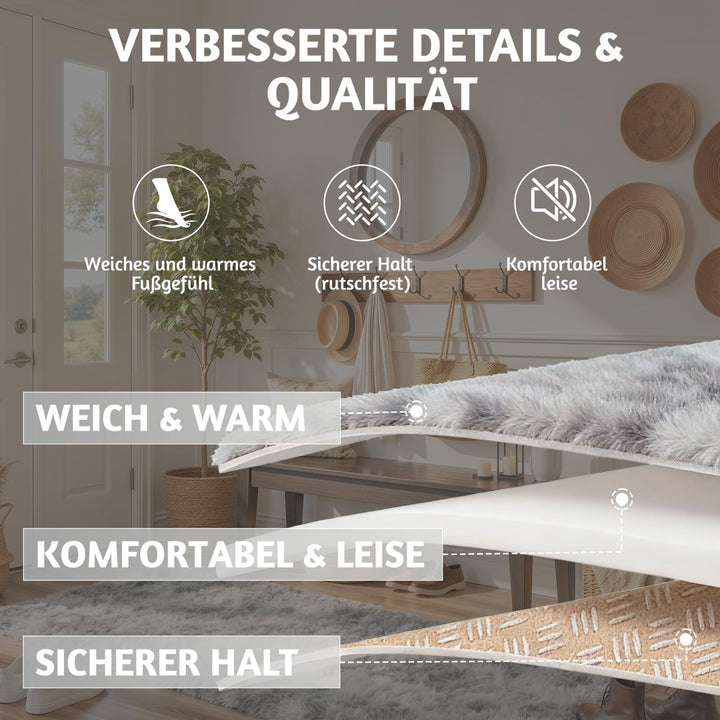 MARATIP Plüsch Teppich,Flauschiger Teppich Rund,grosse Grösse modernes Wohnzimmer,Kinder Mädchen,wei