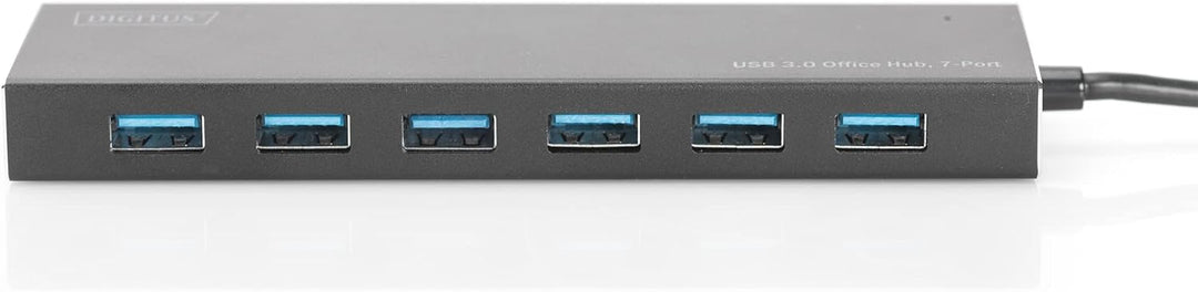 DIGITUS USB-Hub - 7 Ports - Super-Speed USB 3.0 - 5 GBit/s - Plug&Play - Aluminium-Gehäuse - Schwarz