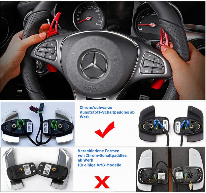 TTCR-II schaltwippen verlängerung, lenkrad schaltwippen Kompatibel mit Mercedes Benz(Pour:2019-2020