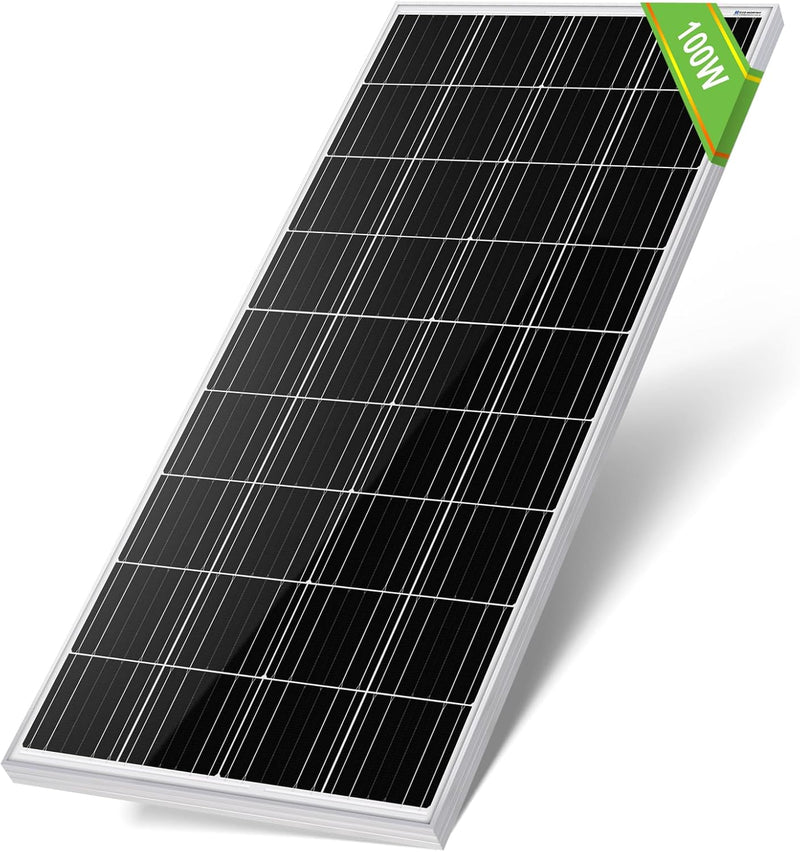 ECO-WORTHY 100 Watt Monokristallines Solarpanel 12 Volt für Wohnmobil Caravan Camper Balkon Schuppen
