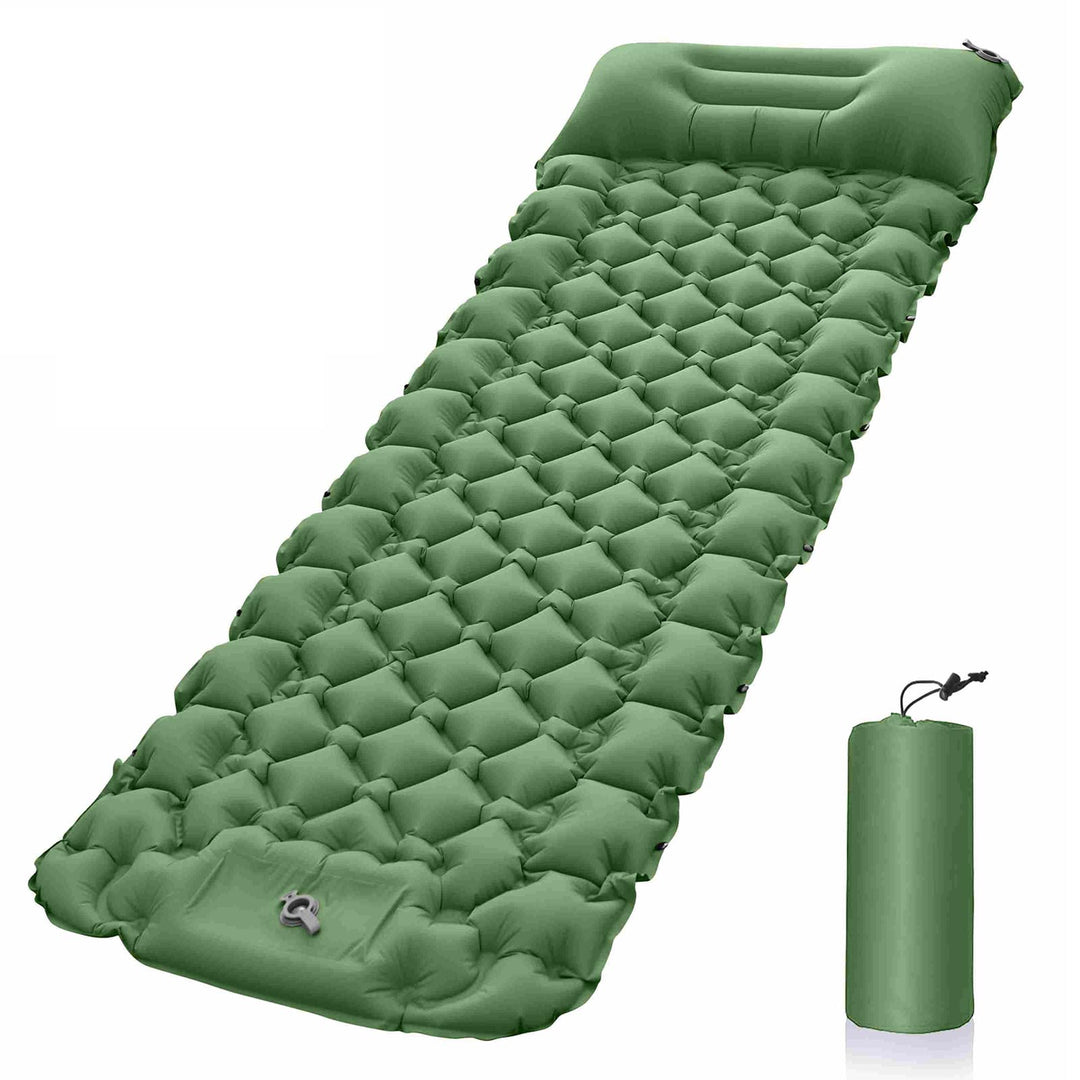 Isomatte Camping Schlafmatte, Aufblasbare Isomatte Ultraleicht, Sleeping Isomatte mit Kissen & Fussp