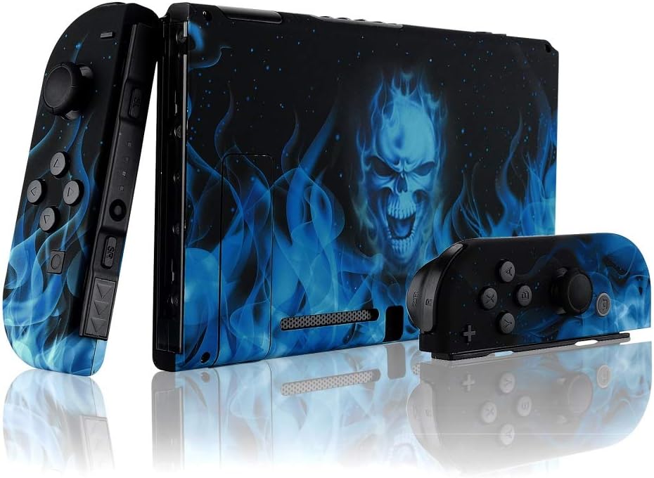 eXtremeRate Hülle Case für Nintendo Switch Joycon/Konsole, Rückgehäuse&Kickstand für Switch Console,
