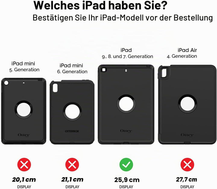 OtterBox für Apple iPad 10,2" (7. gen 2019/8. gen 2020/9. gen 2021), Schutzhülle, Unlimited Serie, G