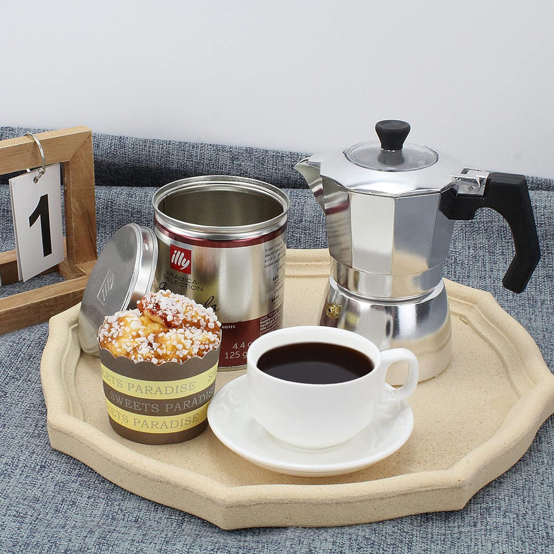 ACTIV CUISINE Espressokocher 3 Tassen aus Aluminium, Espressokanne Espresso Mokka Maker Mokkakanne i