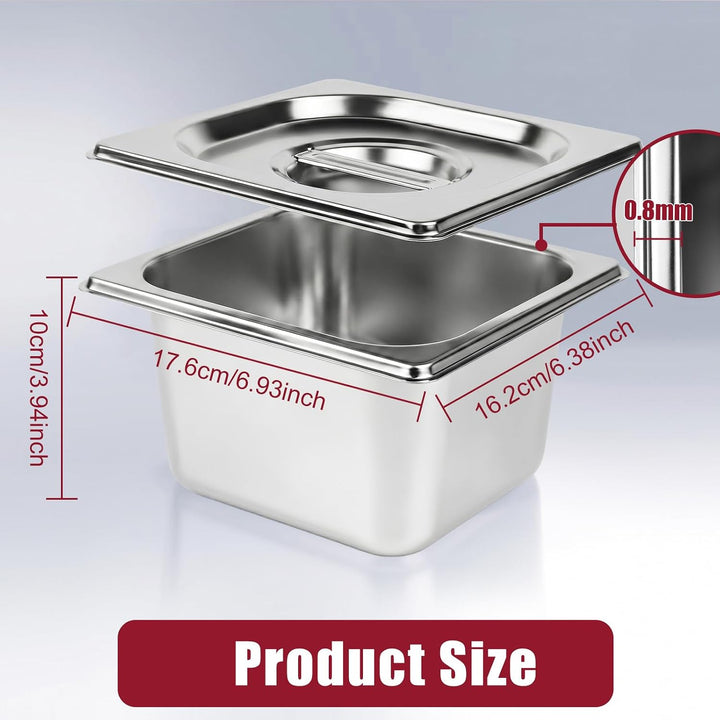 Panierschalen Set 4-teilig, GN 1/6 Behälter, 17,6 x 16,2 x 10 cm Panierset für Koteletts, Gastronorm