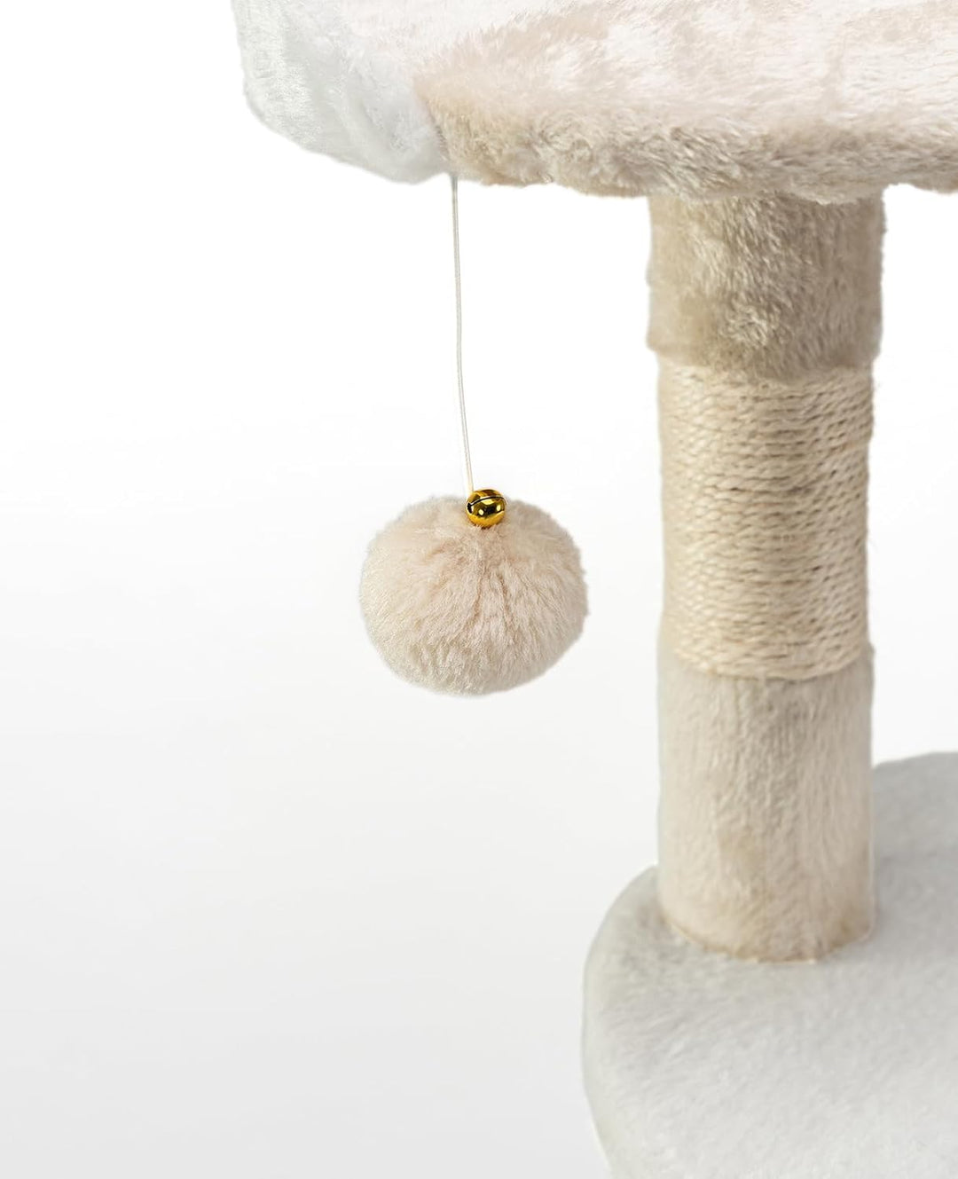 lionto Kratzbaum für Katzen mit 2 Plüschbällen & Spielseil, Höhe 112 cm, Katzenbaum mit Sisalseil &