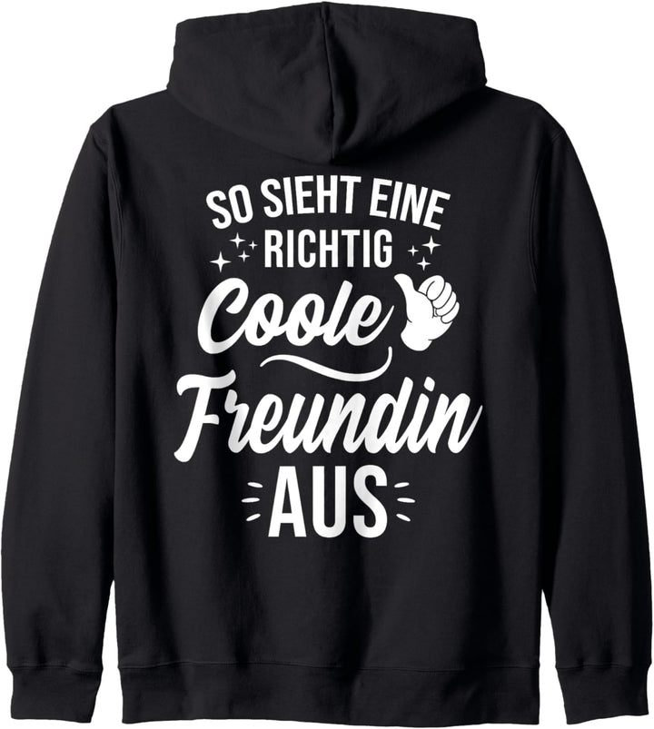 So sieht eine richtig coole Freundin aus - Freunde Geschenk Kapuzenjacke