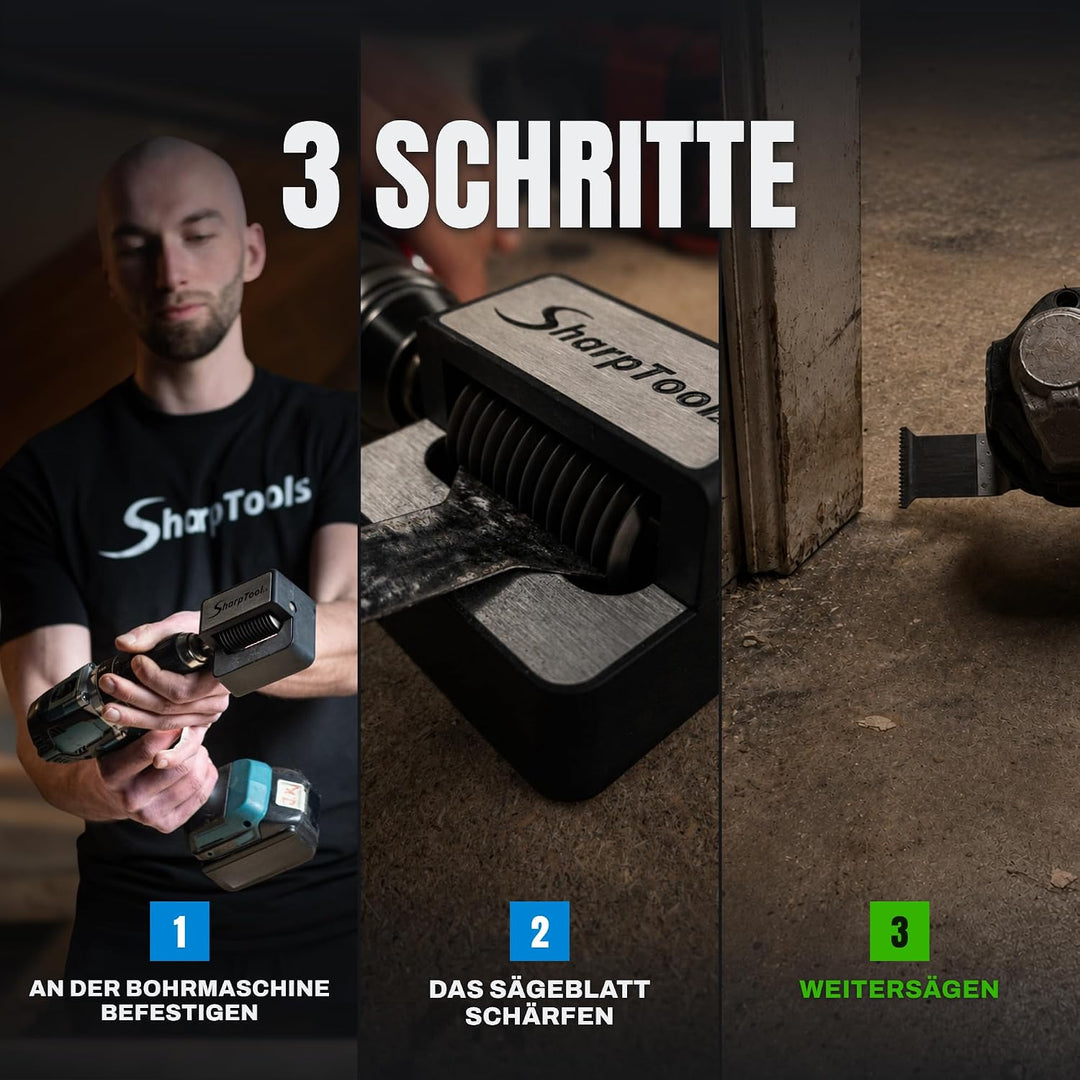SharpTool 2.0 Schärfer für Multitool Sägeblätter - Präzisions-Schärfer für Bohrmaschine zum Nachschä