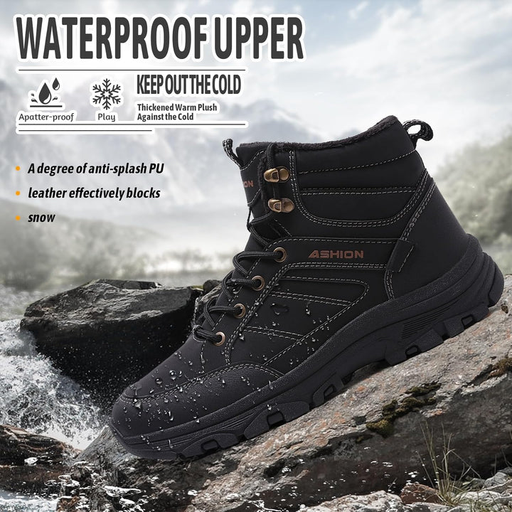 Littleplum Wanderschuhe Herren Winterstiefel mit Warm Gefütterte Herren Trekkingschuhe rutschfeste W