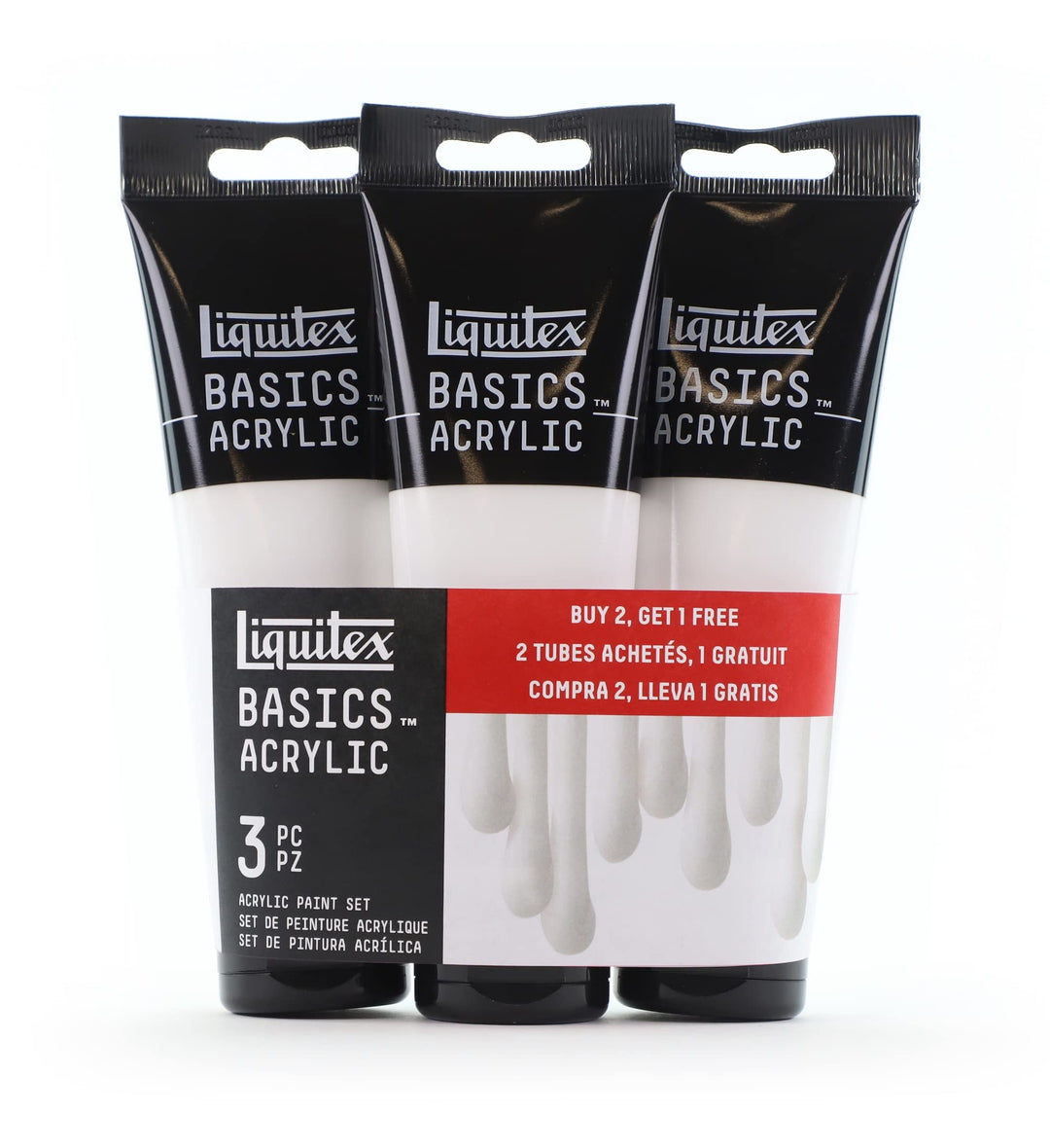 Liquitex 3699393 Basics Studio Acrylfarbe, 3 Farben in 118 ml Tuben aus hochwertige und beständige P
