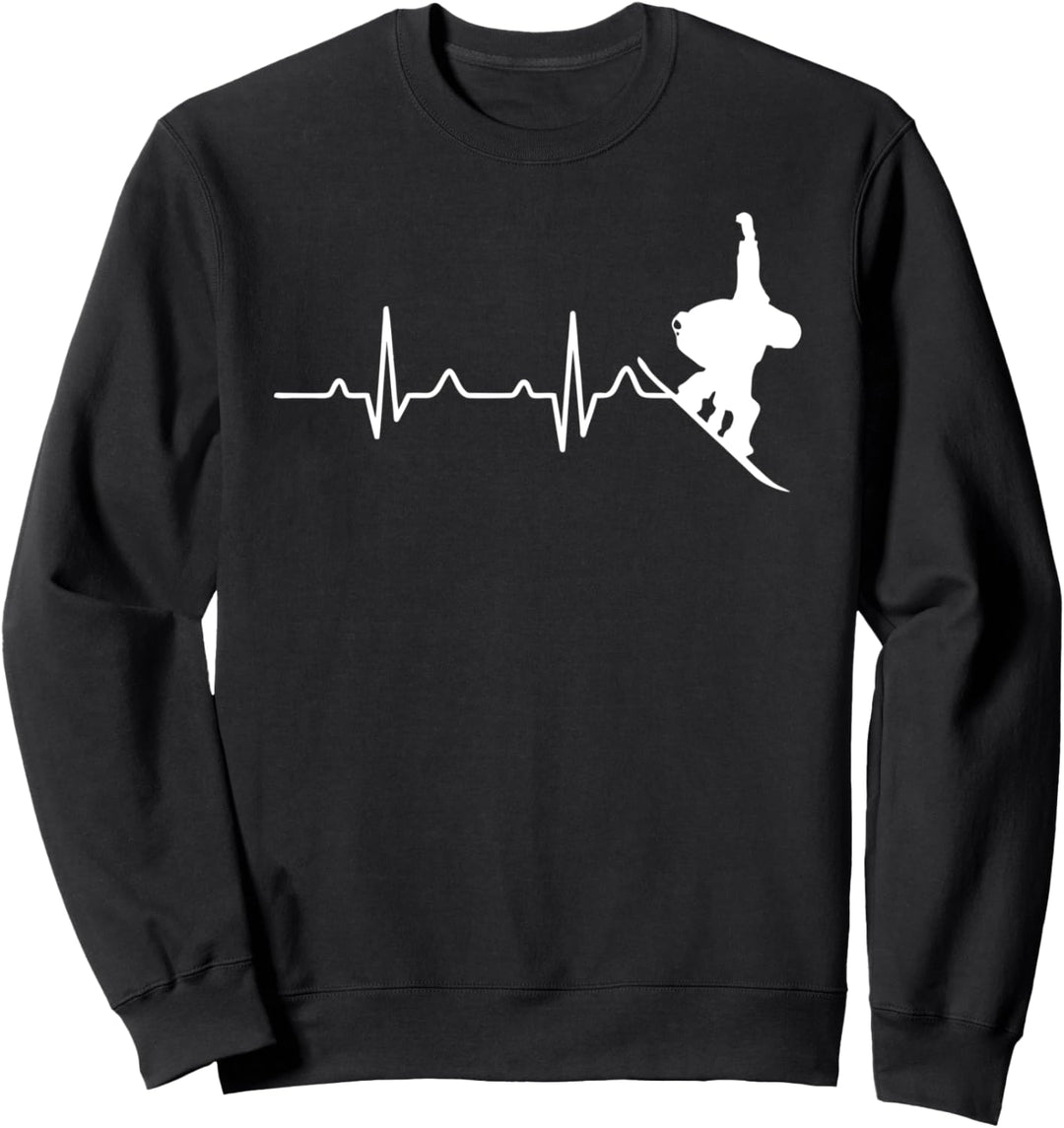 Awesome Snowboarder Heartbeat Cool Snowboarding Heart Beat Sweatshirt