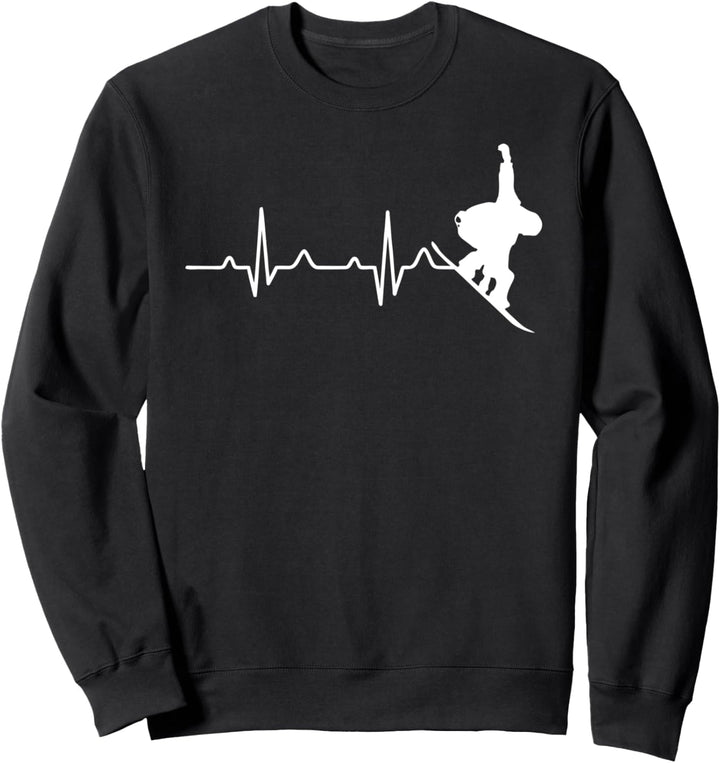 Awesome Snowboarder Heartbeat Cool Snowboarding Heart Beat Sweatshirt