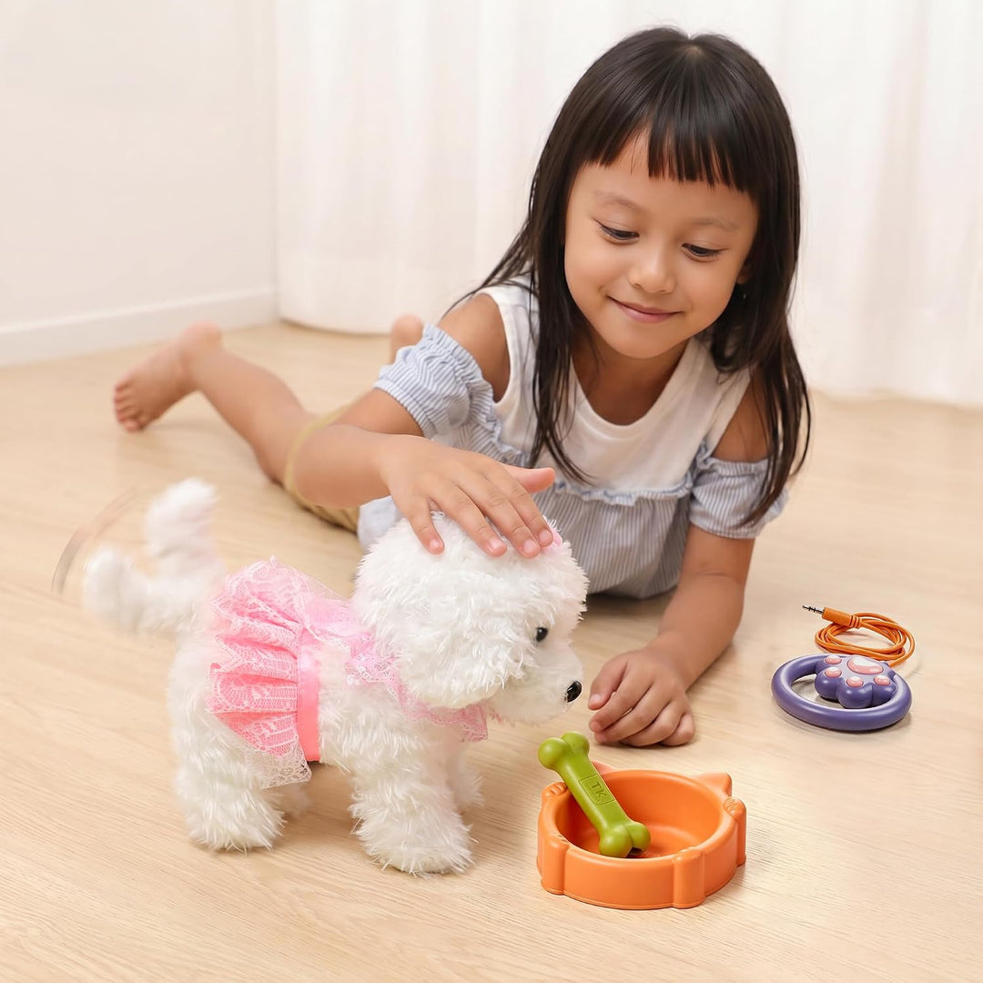 OR OR TU Hund Spielzeug Fernbedienung Elektronische Haustiere Plüschwelpe für Kinder Mädchen 3 4 5 6