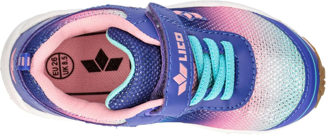 Lico Unisex Kinder Barney Vs Sneaker 27 EU Rosa Lila Türkis, 27 EU Rosa Lila Türkis