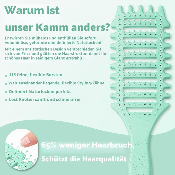 Lockenbürste - Curl Brush & Curly Hair Brush -Haarbürste locken kamm Belüftetes Design, Sanft entwir