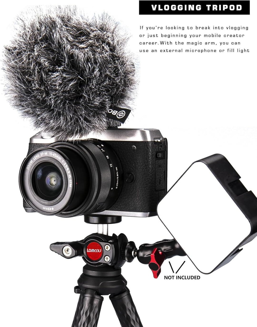 Lammcou Handy Stativ, Flexibel Stativ für Smartphone mit Voll Schwenkbar Kugelneiger & Vertikale und