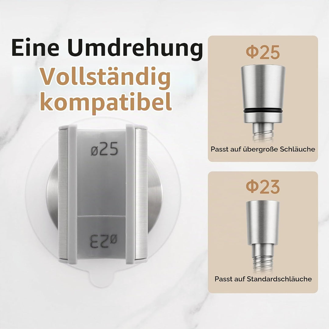 KES Universal Fit Duschkopfhalterung ohne Bohren Metall Handbrause Halter Edelstahl 18/8 Verstellbar