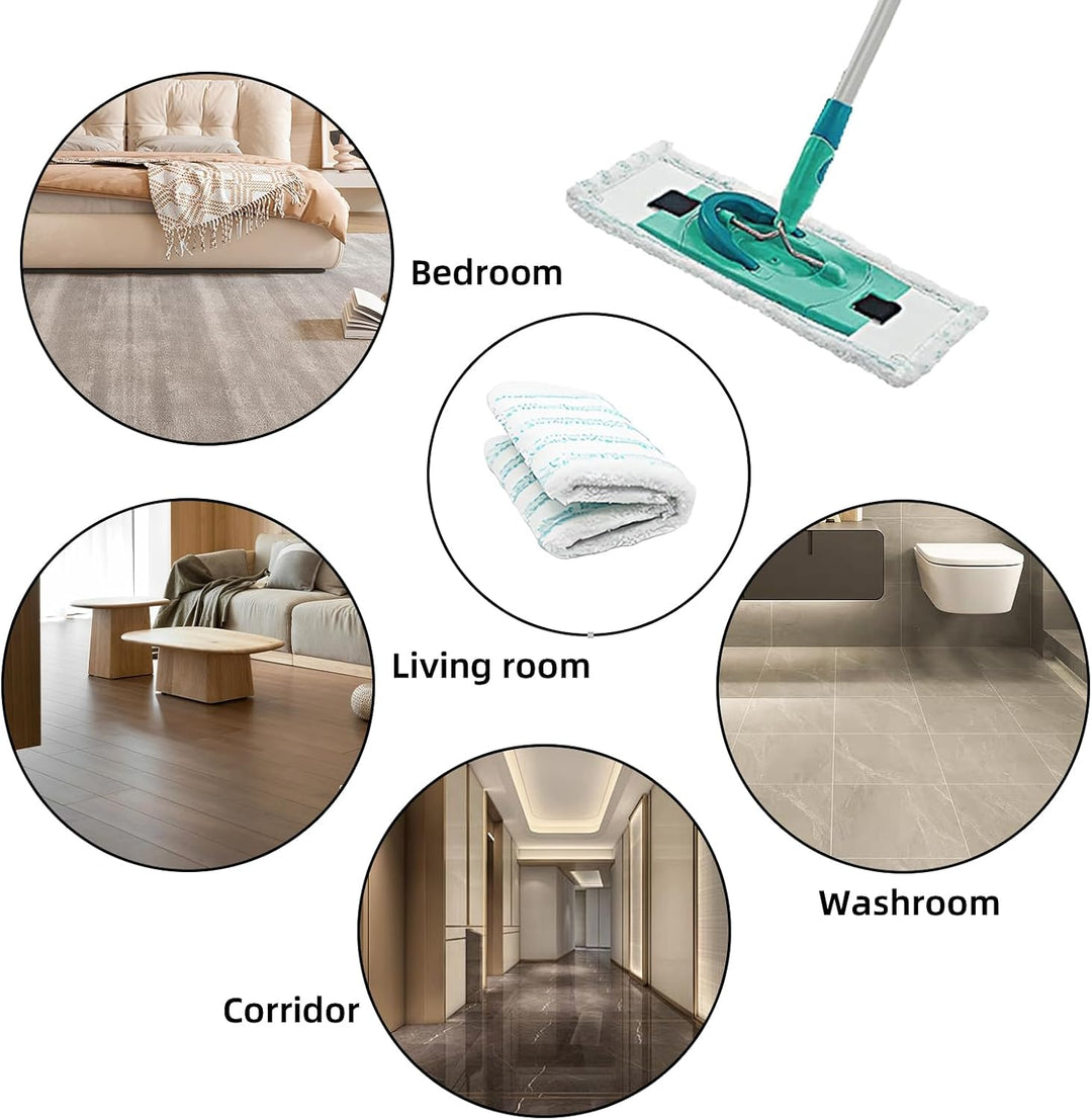 5 Stück Wischbezug für Leifheit Clean Twist M Ergo Micro Duo 38x16cm Bodenwischer Ersatzbezug für Le