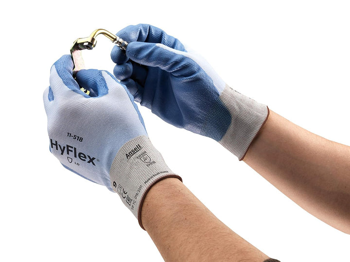 Ansell HyFlex 11-518 Schnittschutz-Handschuhe, Extrem Leichter Nahtlosträger, Hohe Fingerbeweglichke