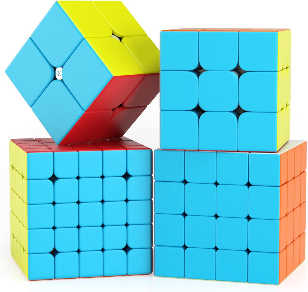 ROXENDA Zauberwürfel Set, Speed Cube Set von 2x2 3x3 4x4 5x5 Speedcube mit Geschenkbox für Kinder, G