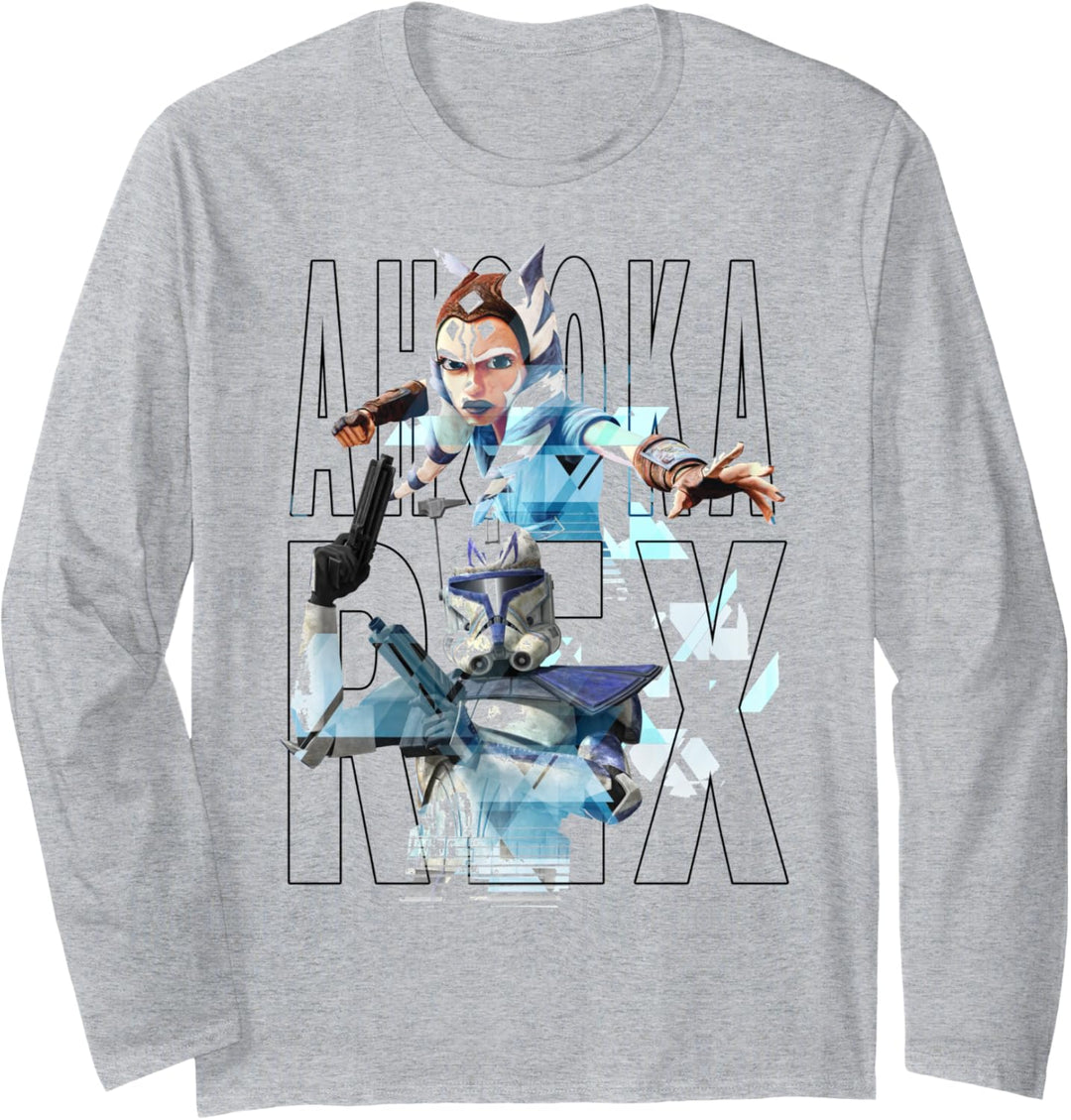 Star Wars: The Clone Wars Ahsoka & Rex Text Portraits Langarmshirt