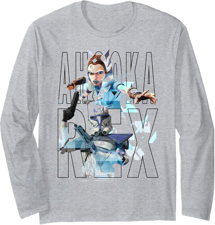 Star Wars: The Clone Wars Ahsoka & Rex Text Portraits Langarmshirt