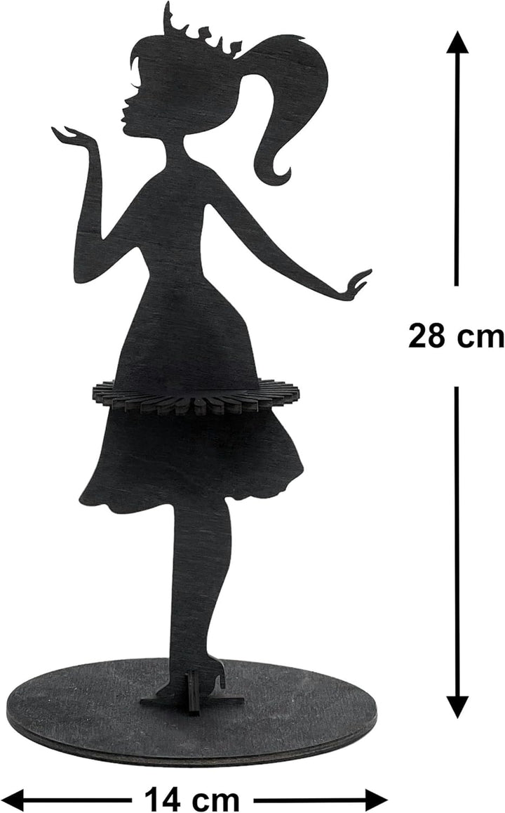 DanDiBo Serviettenhalter Schwarz Vintage aus Holz 28 cm Serviettenständer Mädchen Prinzessin 96397 F