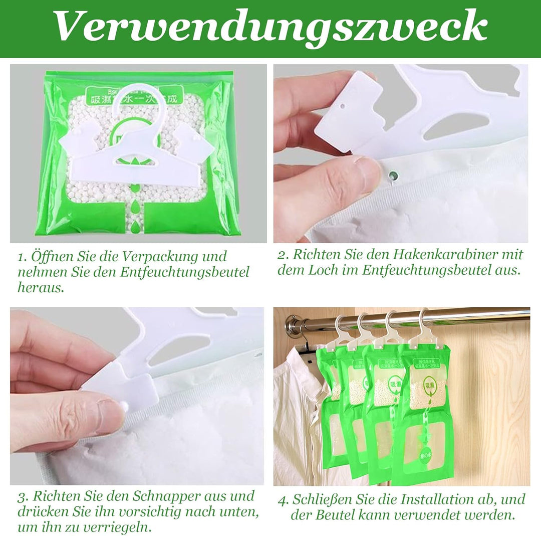 10er-Pack Moisture Absorber,Anti-Schimmel hängender Entfeuchter,Moistureproof Desiccant Bag,Luftentf