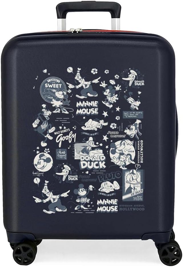 Disney 100 Special Shine Mickey Comic Blue Kabinenkoffer 40x55x20 cm Starres ABS Integriertes TSA-Sc