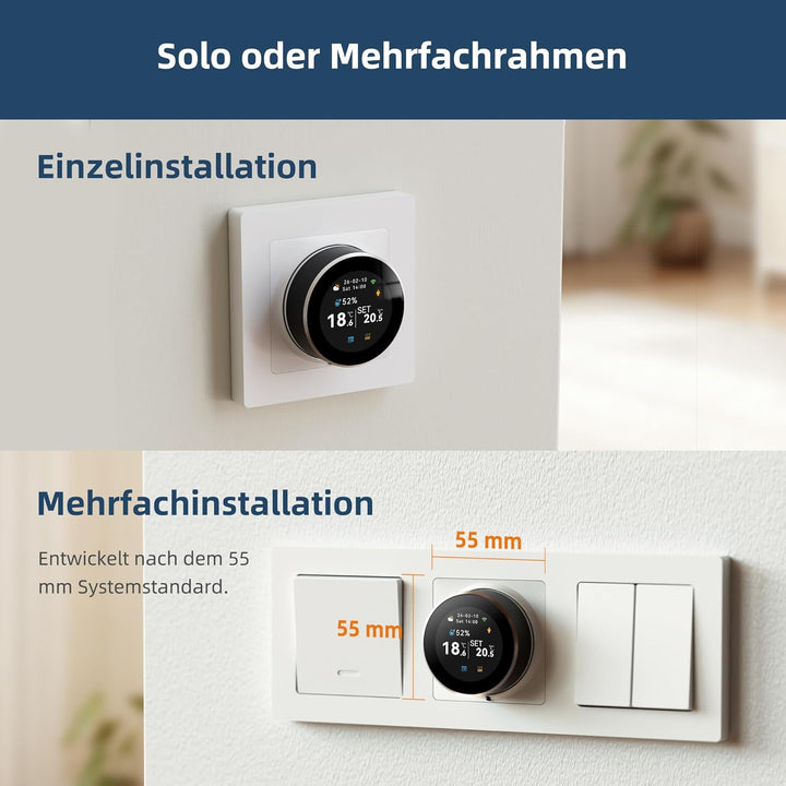 Beok WiFi Thermostat für Wasser Fussbodenheizung, Digitales Raumthermostat Fussbodenheizung mit Dreh