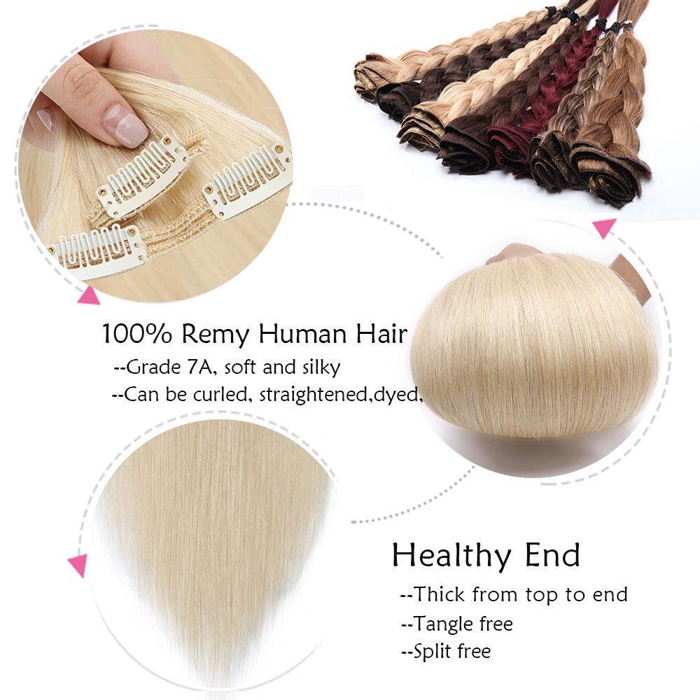 SEGO Clip in Extensions Echthaar Haarverlängerung Haarteil Doppelt 8 Tressen hitzebeständig glatt Pl