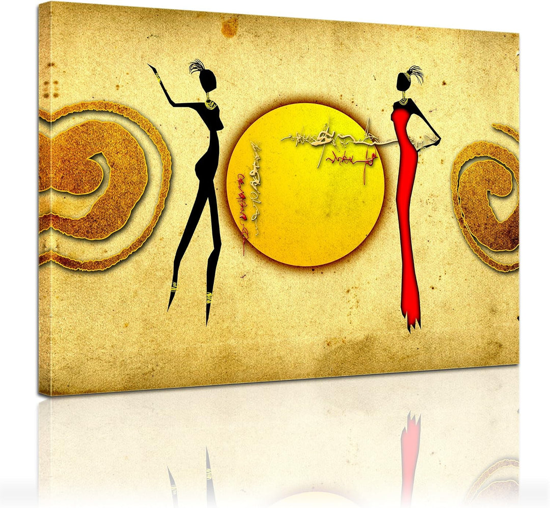 Bilderdepot24 Bild auf Leinwand | Afrikanische Frauen in 80x60 cm als Wandbild | Wand-deko Dekoratio