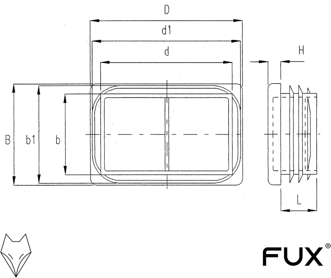 10 Stück Kunststoff Rechteck Rohrstopfen, Lamellenstopfen, verschiedene Grössen und Farben, Möbelgle