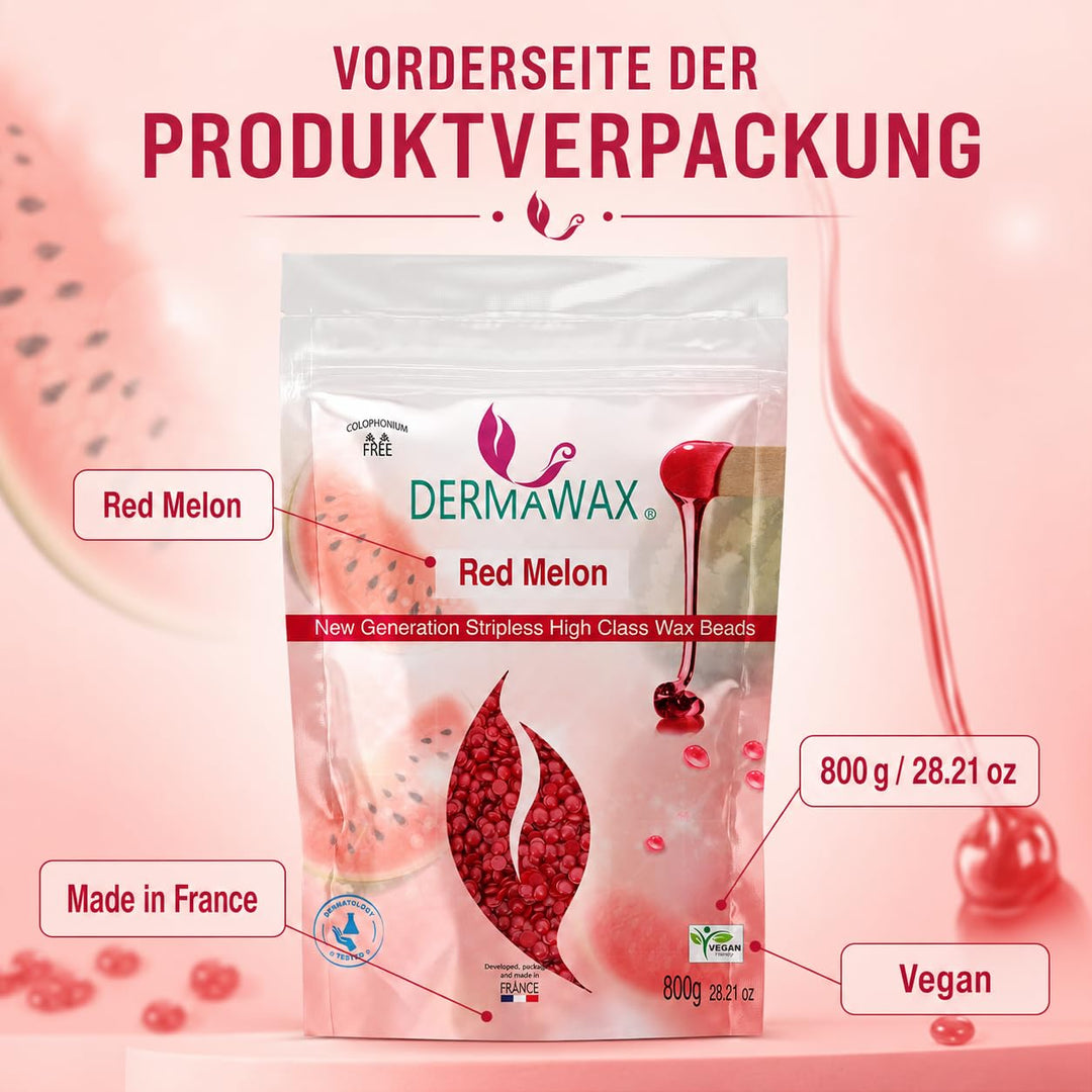 800 Gramm Dermawax Red Melon Hypoallergen Waxing Perlen zur Haarentfernung Augenbrauen Gesicht Intim